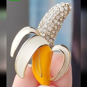 Gold and Yellow Banana Brooch